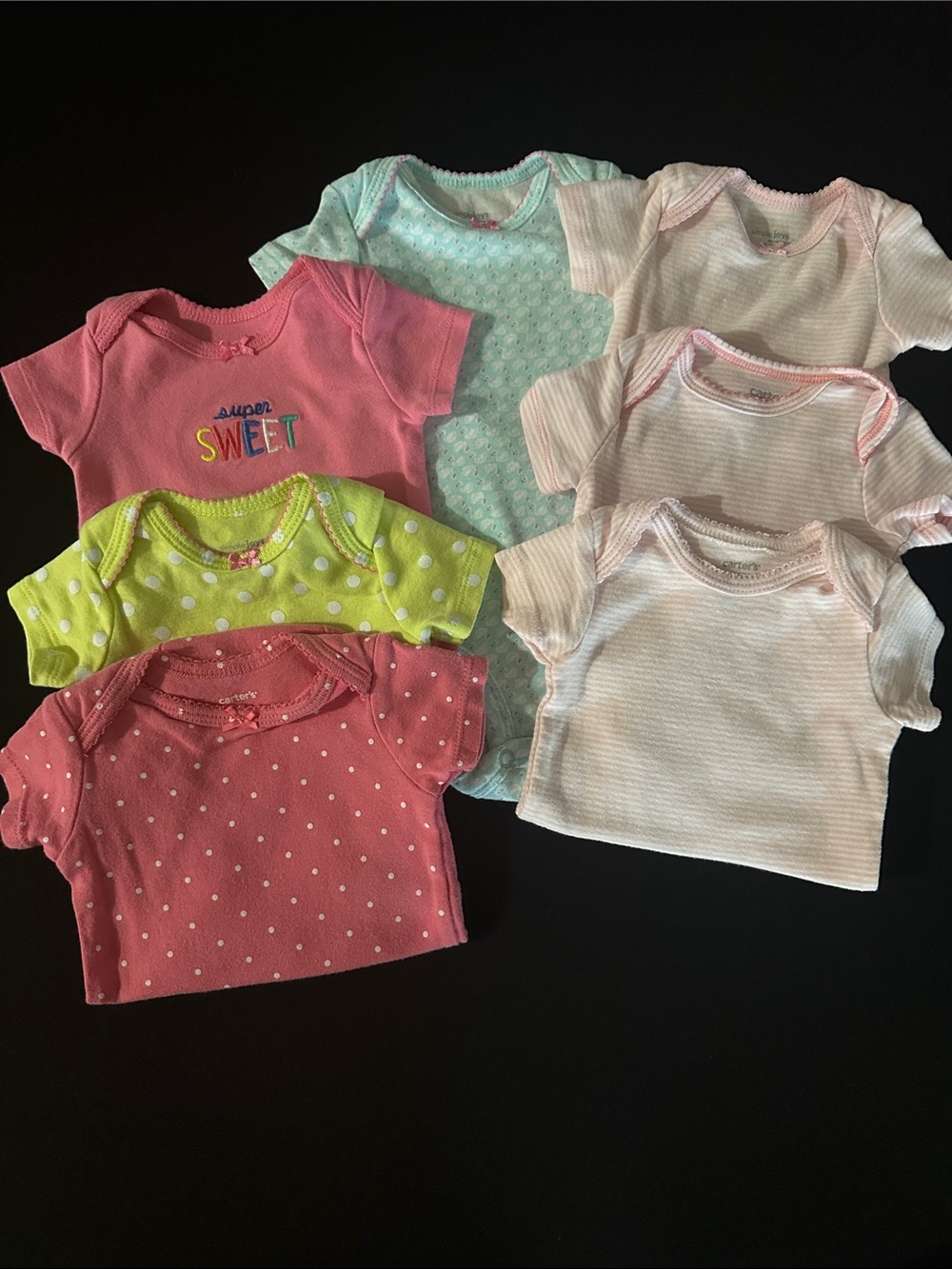 Carter's Short-Sleeve Bodysuit Set - Pink, Mint, Lime, Coral